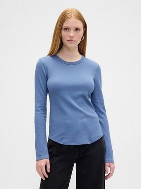 Gap Waffle knit Light Blue Light weight Long Sleeve Thermal